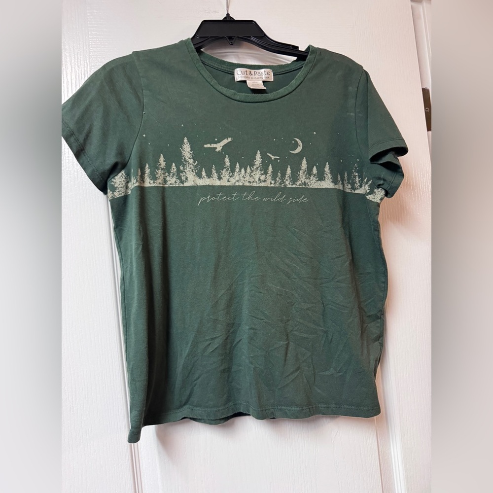 Olive Green Short Sleeve Tee - Protect the Wild Side